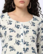Women Floral Print Straight Kurta - Image 2