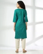 Women Block Print Straight Kurta - Image 3