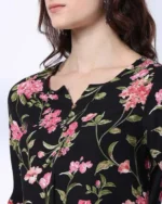 Women Floral Print Straight Kurta - Image 2