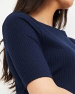 Women Ribbed Round-Neck Top - Image 5